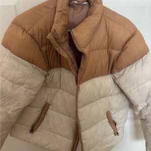 Time and Tru Tan Puffer Jacket